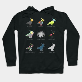 Cockatiel Art Styles Doodle Hoodie